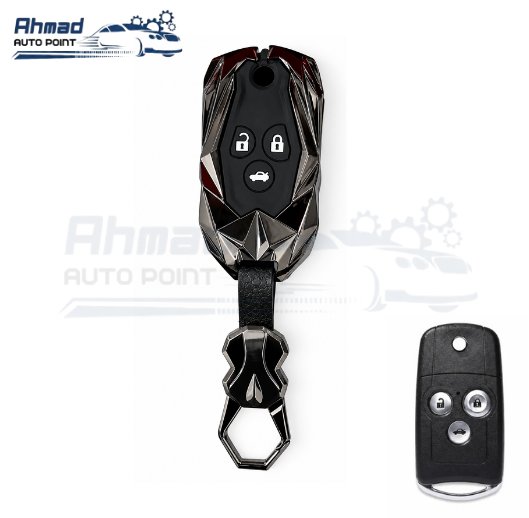 Civic Rebirth Round Button Batman Style Metal Key case protector